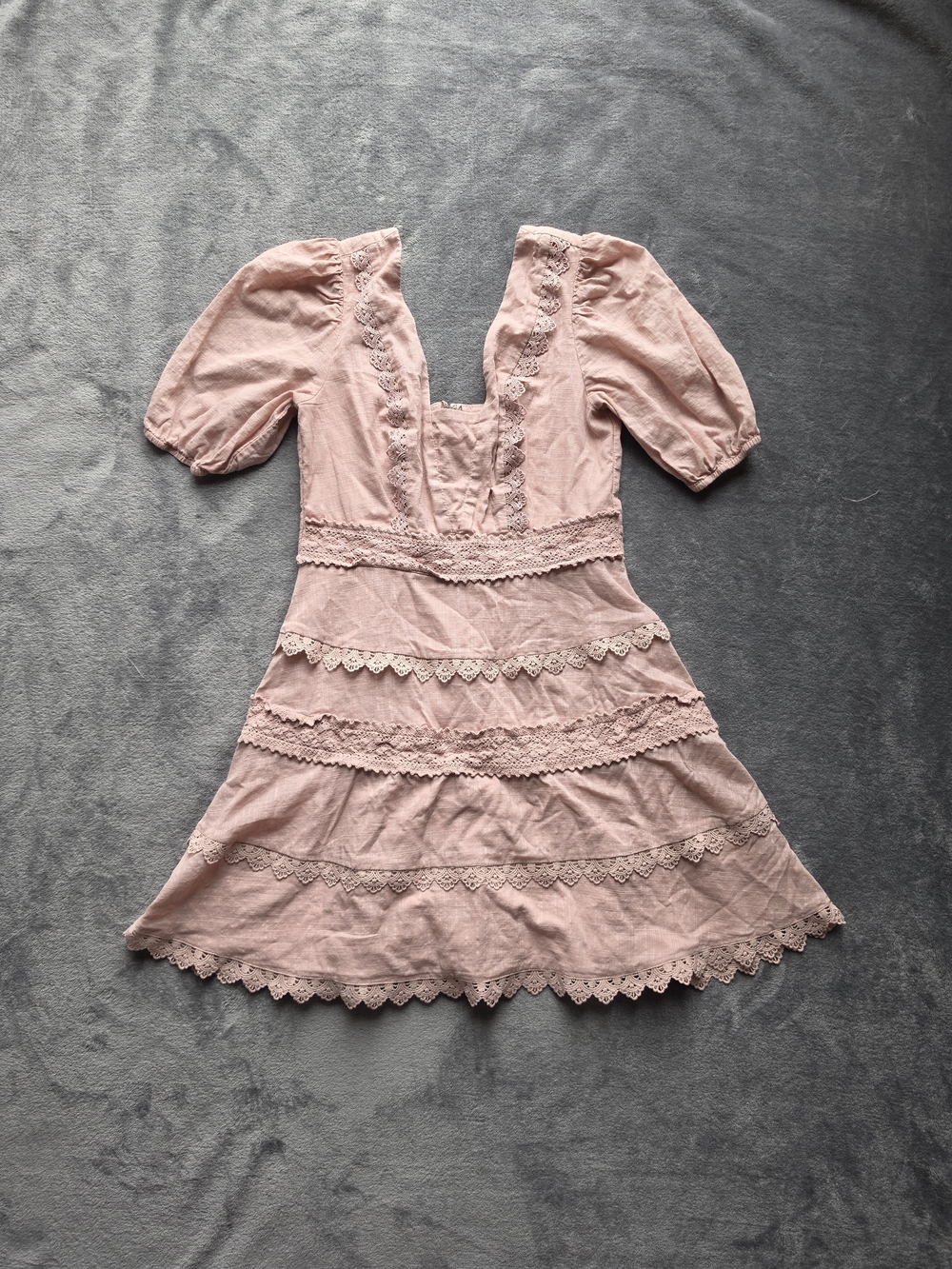 City Studio Blush Lace-Tiered Womens' Dress